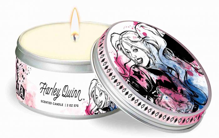 detail DC Comics - Plechová svíčka - Harley Quinn