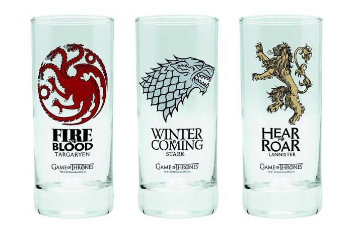 detail Sklenice Game of Thrones set 3ks