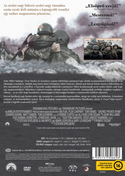 detail Zachraňte vojína Ryana - DVD (maďarský obal)