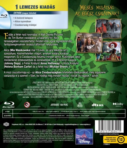 detail Alica v krajine zázrakov (2010) - Blu-ray (maďarský obal)