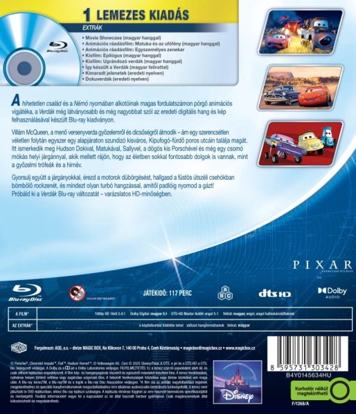 detail Autá - Blu-ray (maďarský obal)