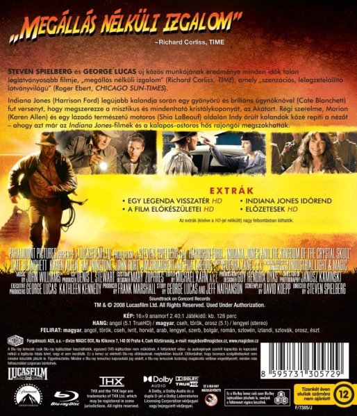 detail Indiana Jones a Kráľovstvo krištáľovej lebky - Blu-ray (maďarský obal)