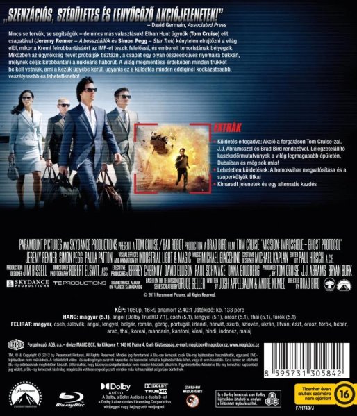 detail Mission: Impossible 4 - Ghost Protocol - Blu-ray (maďarský obal)