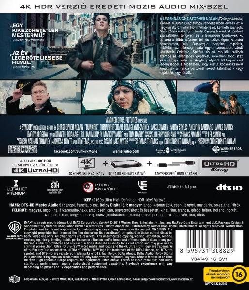 detail Dunkirk - 4K Ultra HD Blu-ray (maďarský obal)
