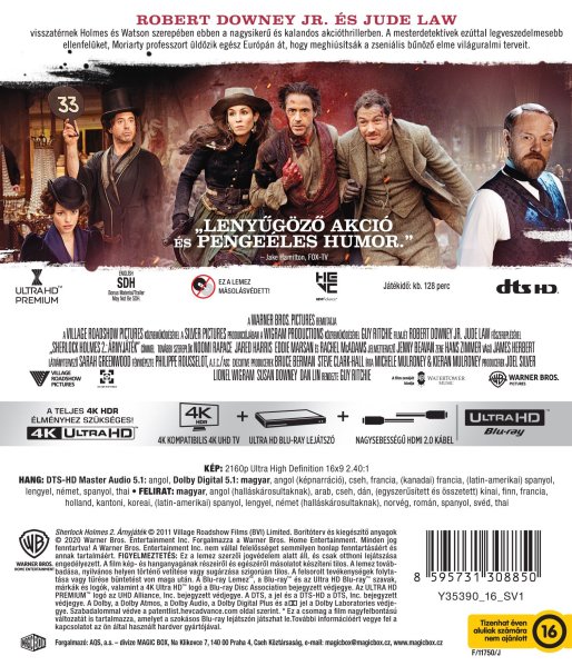 detail Sherlock Holmes: Hra tieňov - 4K Ultra HD Blu-ray (maďarský obal)