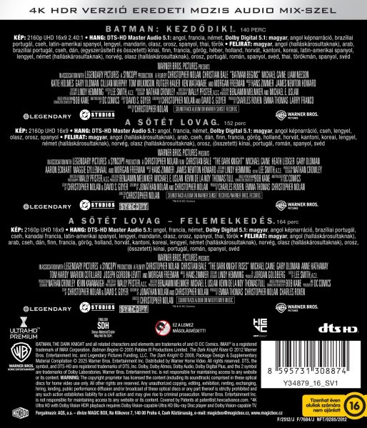 detail Temný rytier trilógia - 4K Ultra HD Blu-ray 3UHD (maďarský obal)