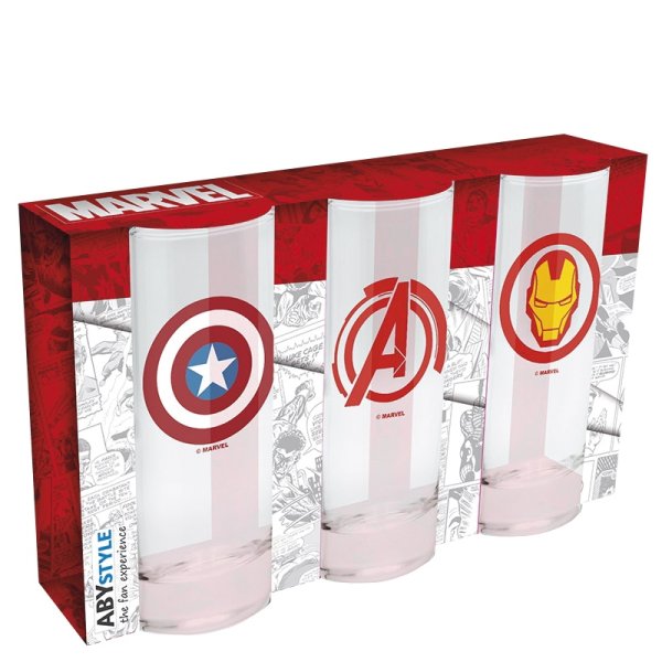 detail Sklenice Marvel set 3ks