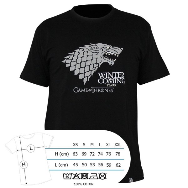 detail Tričko Game of Thrones (pánské, černé, M) - Winter is coming