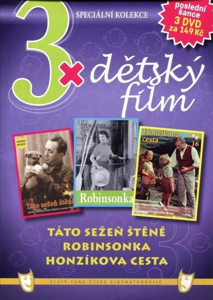 detail 3x Dětský film: Táto sežeň štěně + Robinsonka + Honzíkova cesta DVD pošetka