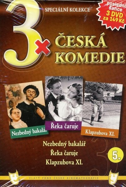 detail 3x Česká komedie 5: Nezbedný bakalář + Řeka čaruje + Klapzubova XI. DVD pošetka