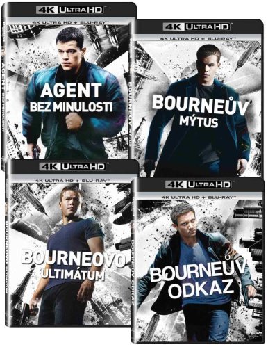 Kolekcia 4 filmov Bourne - 4K Ultra HD Blu-ray + Blu-ray (8BD)