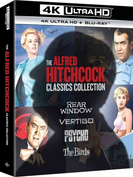 detail Alfred Hitchcock kolekce (Okno do dvora, Psycho, Vertigo, Ptáci) 4K UHD Blu-ray