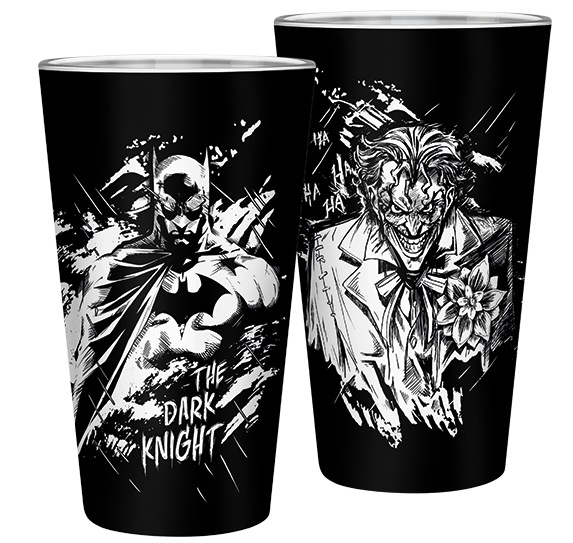 detail Sklenice Batman a Joker 500 ml